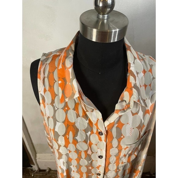 VTG Aline, button front sleeveless shift dress. EUC, Sz 10P. Silky lightweight - Picture 7 of 7